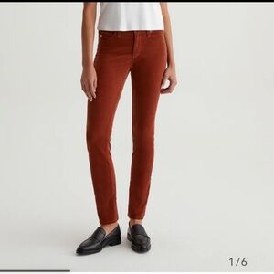 AG Prima Cigarette Leg Corduroy Pants Spiced Maple Size 27 Mid Rise